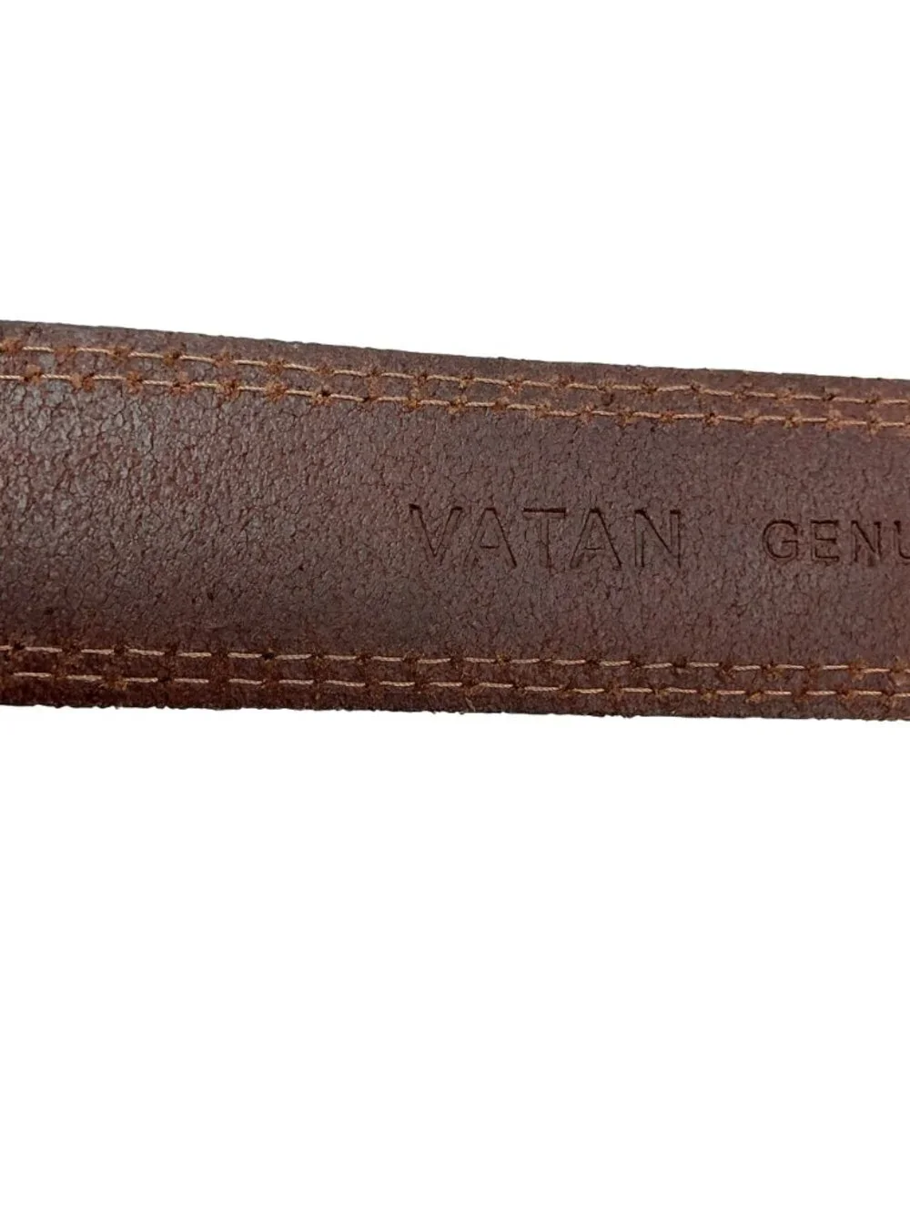 New Vatan Genuine Leather Classic Belt Metal Buckle Mens 46 Brown